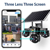 15MP 3 objectifs trois écrans 4G Sim caméra solaire Surveillance extérieure WiFi 10X Zoom numérique suivi automatique caméras de sécurité V380 Pro 2