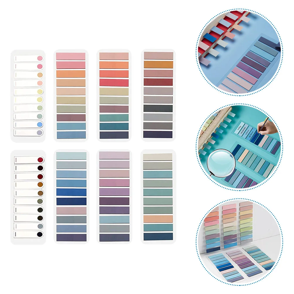 

8Books Colorful Sticky Notes Vintage Stickers Bookmarks Reading Markers Supplies Page Index Household Strips Files Flags Planner