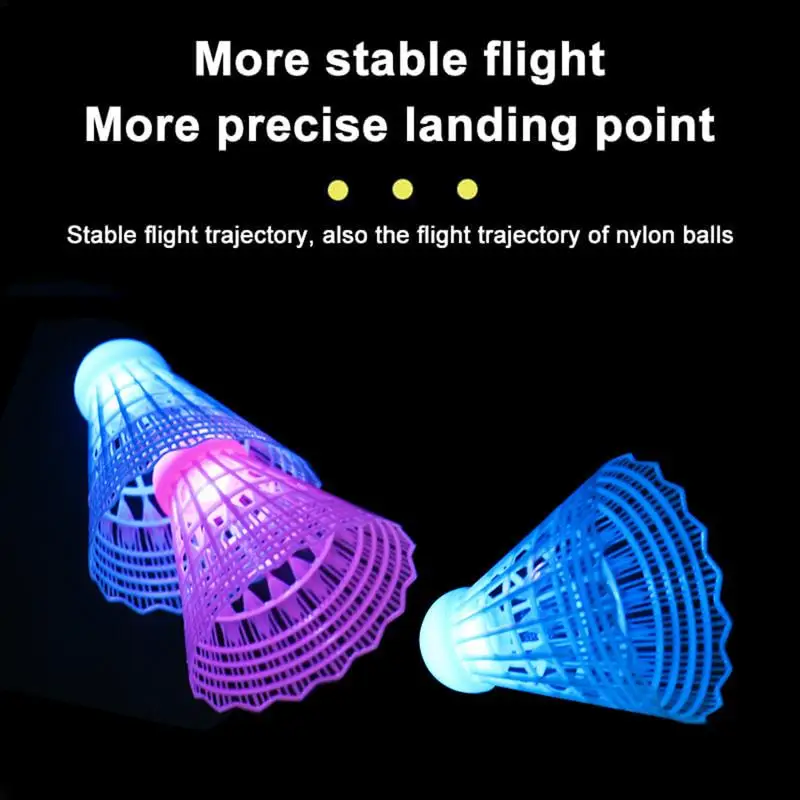 3pcs LED Light-up Badminton Balls Plastic Badminton Shuttlecocks Kids Training High Elasticity badminton shuttlecock badminton ball