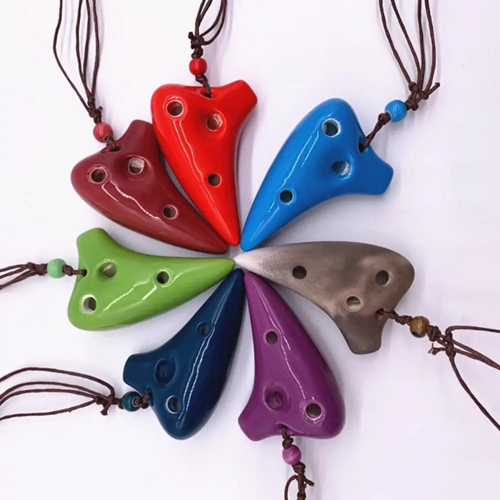 Ceramic Ocarina Handmade Ocarina 6 Hole Professional With Lanyard Music Score Musical Instrument