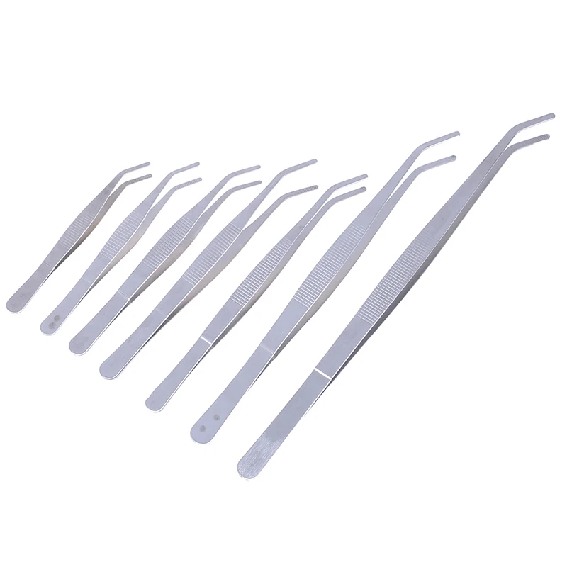 Stainless Multifuctional Steel Elbow Tweezers Aquarium Clear Clip Tool Medical Repair Tools 12.5/14/16/18/20/25/30cm tweezer tool