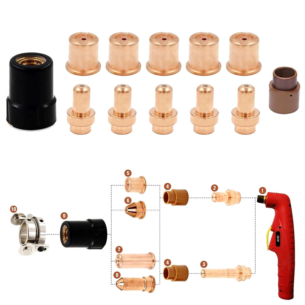 

Welding Plasma Electrode Tip 12 Pcs/Set 40 Torch/CB50 Accessories Durable For Eastwood Versa-Cut Part Portable