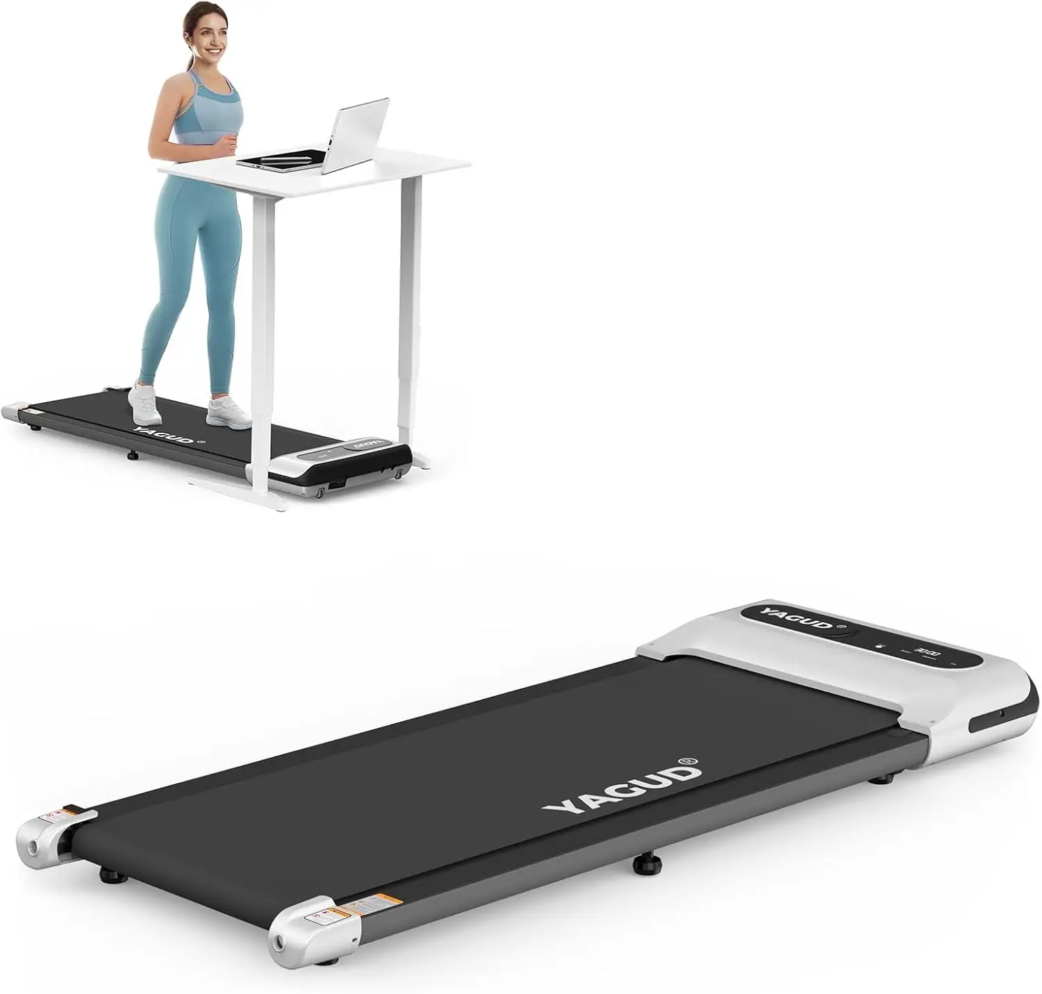 Desk Treadmill, Walking Pad for Home and Office, 2.5 HP Portable Walking Jogging Running Machine with Remote Control and L