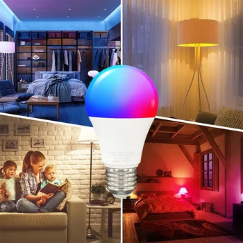 15W 9W Tuya WiFi Smart Light Bulb B22 E27 LED RGB Lamp Work With Alexa Google Home AC100-240V RGBW Dimmable Timer Function 2
