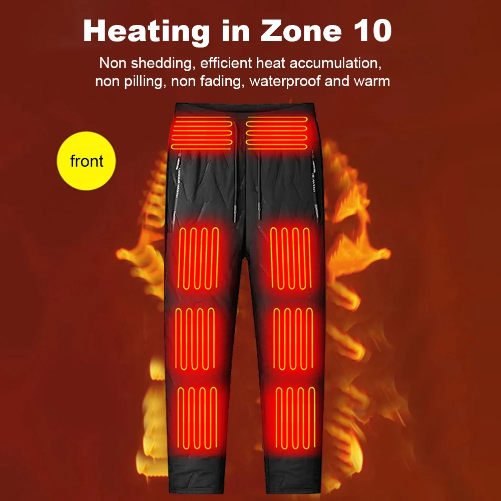 Heated Pants Electric Trousers 10 Heating Zones 3 Temperature Modes Waterproof hiking pants casual pants fleece pants