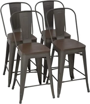 Industrial Metal Bar Stools 1