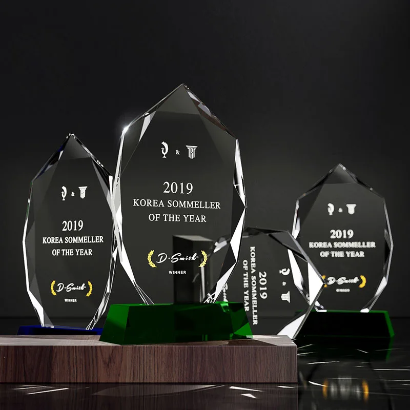 Customized Crystal Trophy, Annual Meeting Employee Annual Meeting Celebration Souvenir Excellent Award Decor High-end Medal, 1Pc