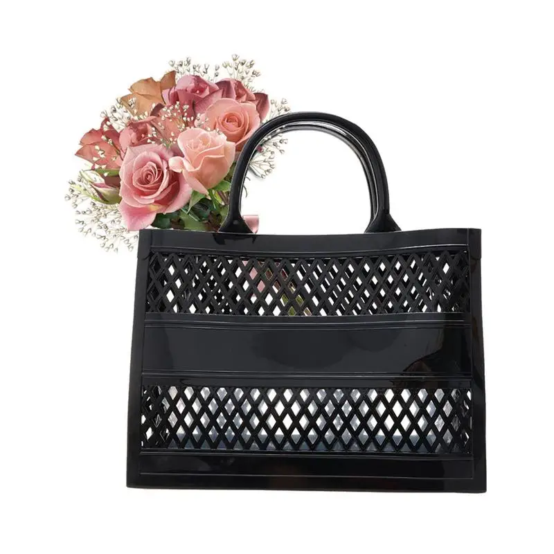 

Jelly Tote Bright Color Gift Basket Reusable Gift Basket Girls Beach Bag Jelly Purse For Toddler Kids Halloween Bridal Easter