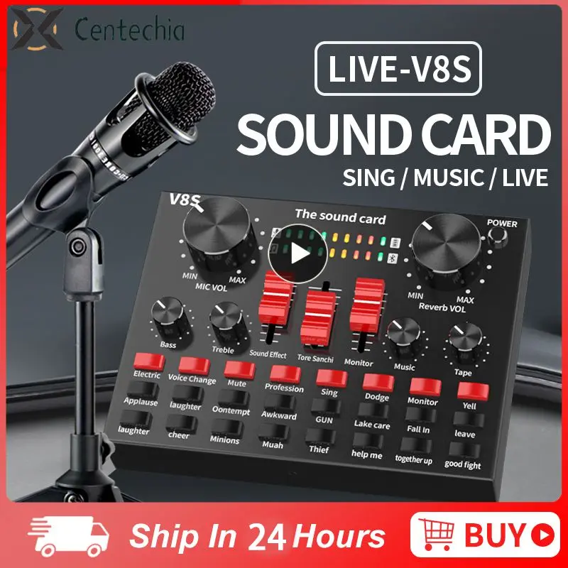 클리어 외장 USB 웹캐스트 라이브 사운드 카드, V8s 휴대폰 마이크, 모바일 컴퓨터 오디오 인터페이스용
