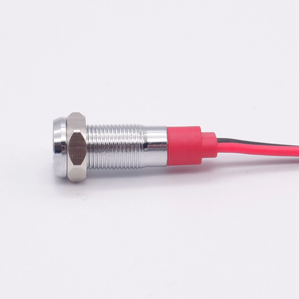 1PC 6mm LED 금속 표시 등 파일럿 경고 신호 램프 미니 6V 5V12V 24V 220v 와이어 레드 오렌지 블루 그린 화이트