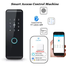 Machine de contrôle d'accès intelligent TTLOCK 12V, déverrouillage par empreinte digitale, carte de mot de passe, utilisation avec interrupteur de sortie, verrouillage électrique, porte ouverte Bluetooth