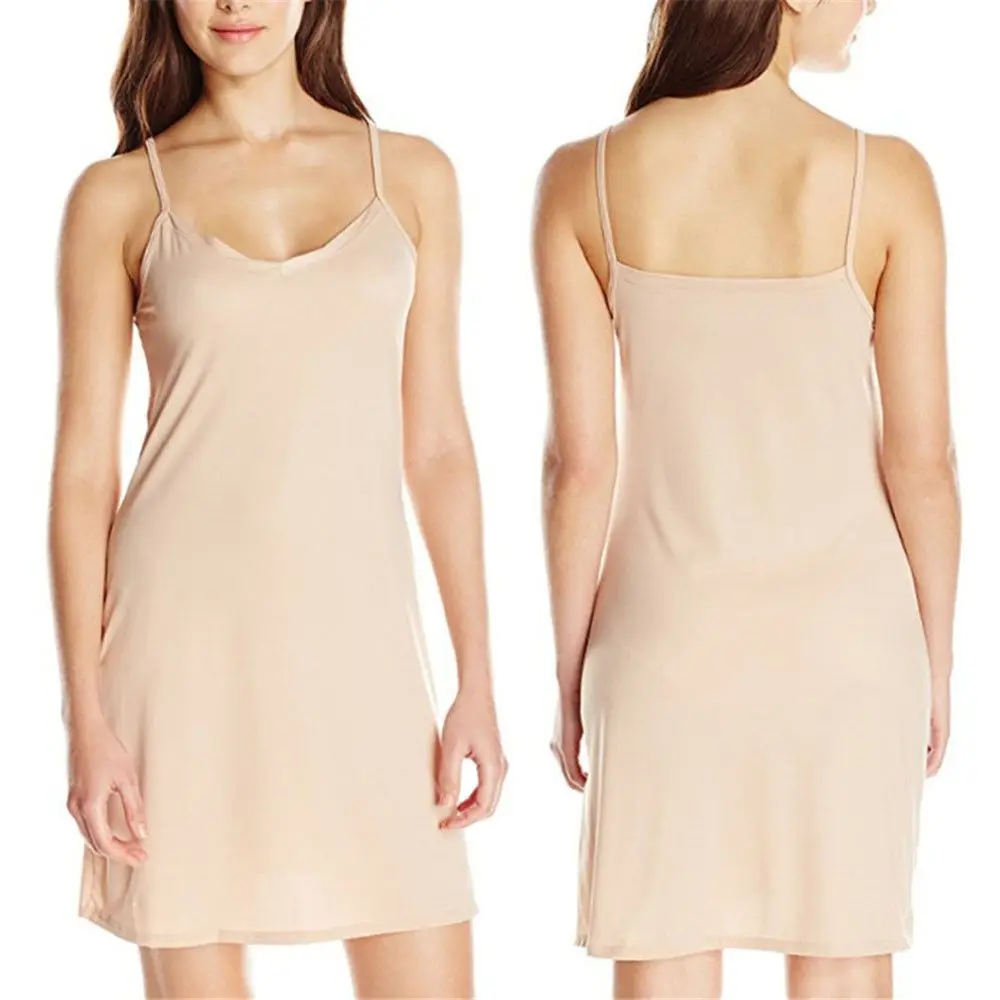 1PC Womens Sling Dress Holiday Sexy Slim Solid Short Dress Summer Camisoles V Neck Backless Sleeveless Casual Slip Under Dress 2