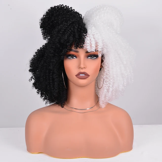 Colour Contrast Synthetic Curly Wigs With Bangs 54
