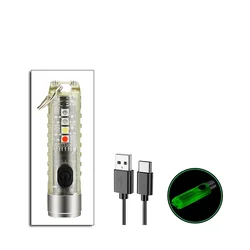 Compact Waterproof Keychain Flashlight with Fast Charging & Magnetic Base for Camping & Emergency Use (Fluorescence1pc)