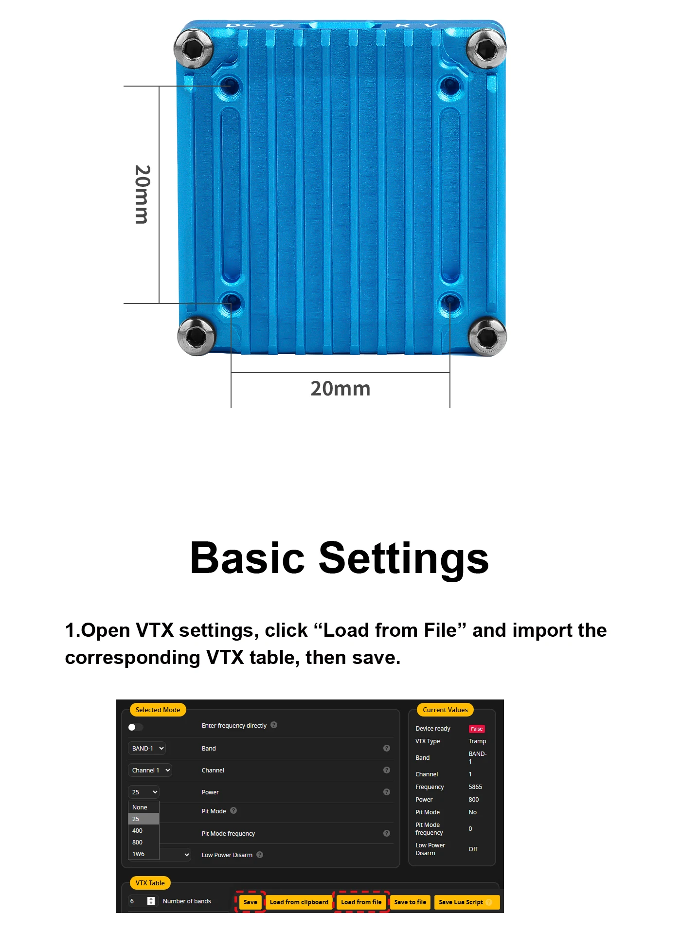 Axisflying VTX 5.8G 1.6W Analog image transmission, long range VTX for FPV Freestyle RC Long Range Drone 5/7/10inch thumbnail 5