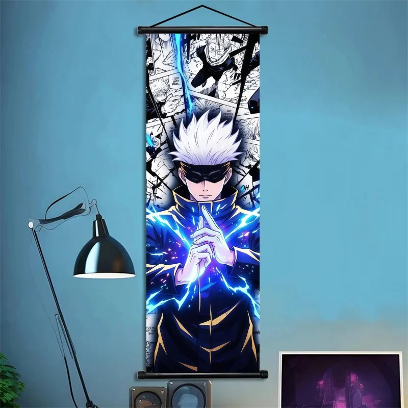 Jujutsu Kaisen Gojo Satoru Fabric Wall Art Scroll for Bedroom or Gaming Room Decor