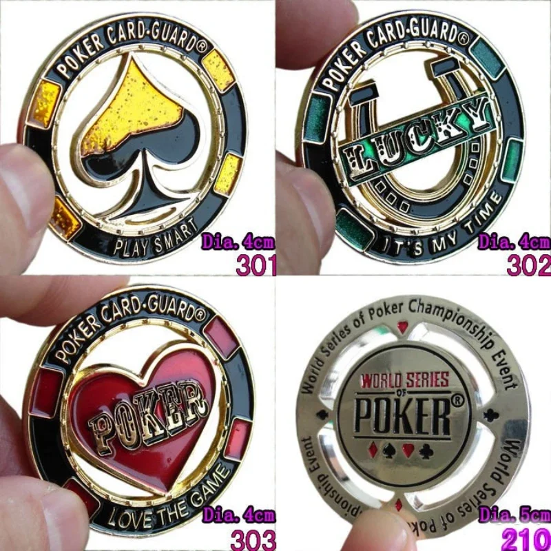 1Pcs Metal Chip Table Games Accessories Double Sided Hollowed Out Design Texas Poker Press Gift Commemorative Golden Lucky Coin