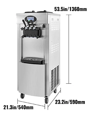 SIHAO Kommerzielle Softeis-Maschine 2200W 20-28L/H mit Doppel-6L-Behältern und Ein-Klick-Reinigung für Schulen und Imbissbuden – Detail 12