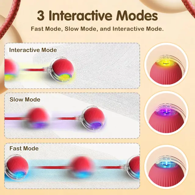 Super Deal Cat Interactive Ball Toy Automatic Rolling Ball with Tail Rechargeable Smart Pet Interactive Toy Intelligent Mouse 4