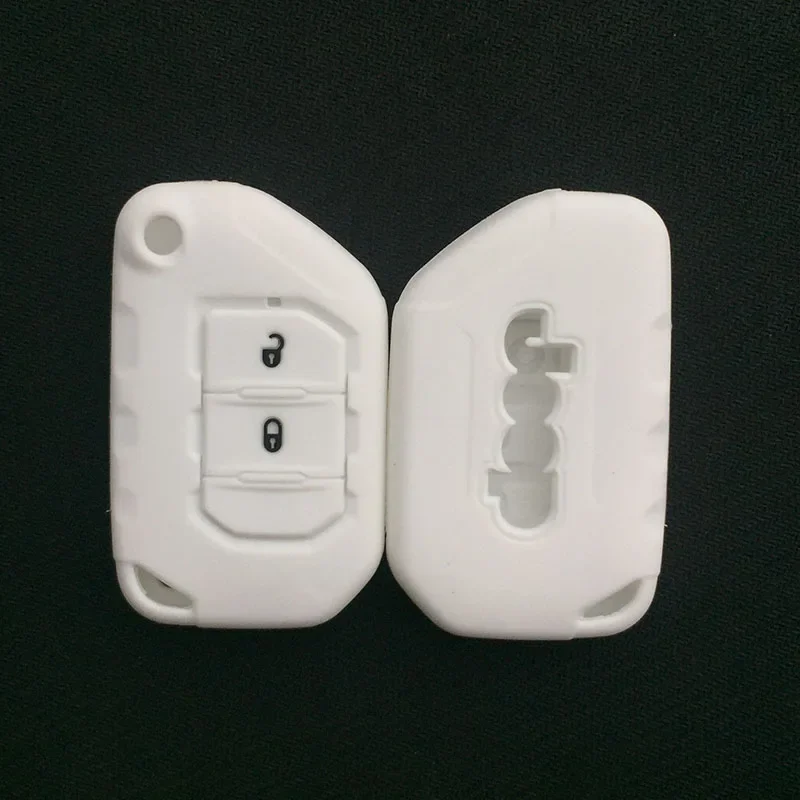 Silicone Rubber Car Key Protect Shell Cover Case for Jeep Wrangler JL JLU Flip 2-button key