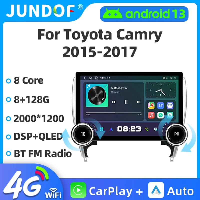 

11.8" 2K QLED Android 13 For Toyota Camry 7 2015-2017 Screen DSP Aar GPS Navigation car stereo Radio Player GPS Multimedia video