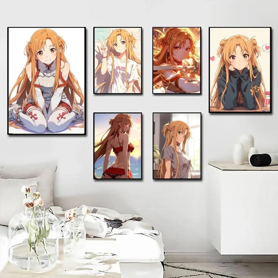1pc Yuuki Asuna Anime Sword Art Online Poster Poster Art Print Bar
