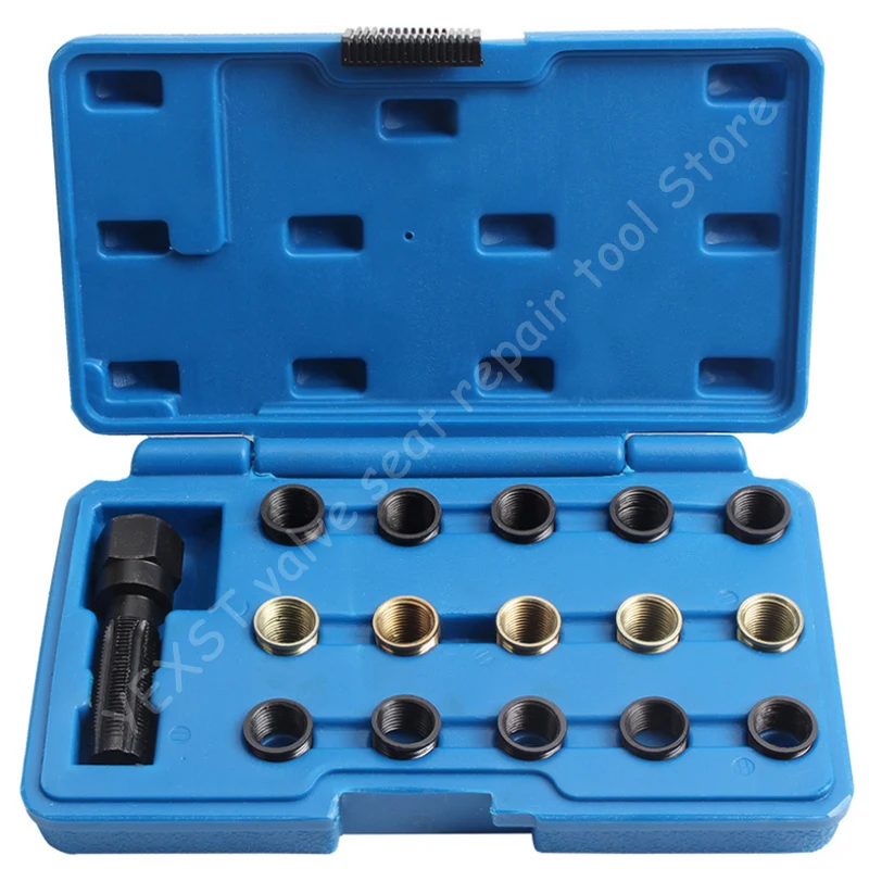16 Pcs M14x1.25 Spark Plug Rethread Thread Repair Tools Kit SK1828