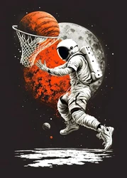 Vibrant Basketball Art Prints on Canvas - Colorful Sports Wall Decor - 50X70cm No Framed (D)