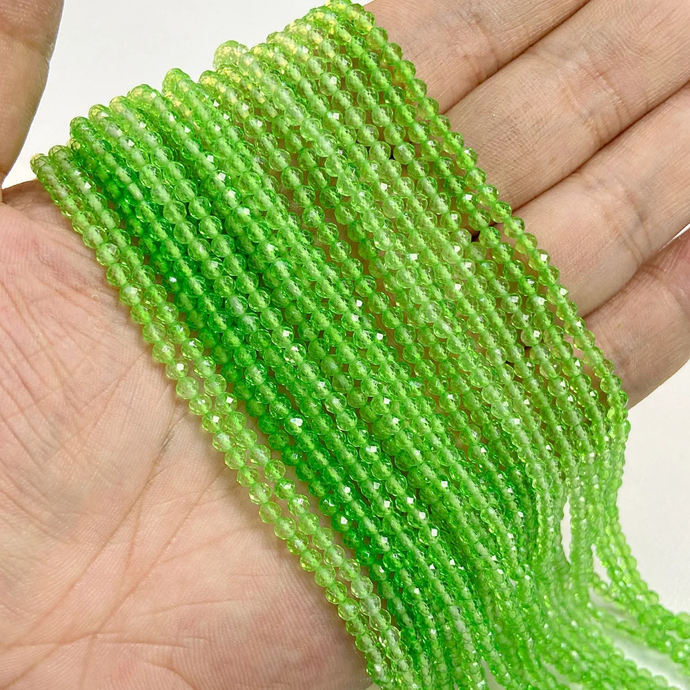 Small Green Natural Stone Faceted Beads