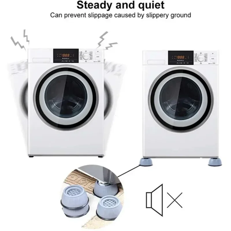 Washer Foot Pad Anti Vibration Pads Washing Machine Holder Dryer Shock Support Prevent Moving Non-Slip Home Supplies 4Pcs