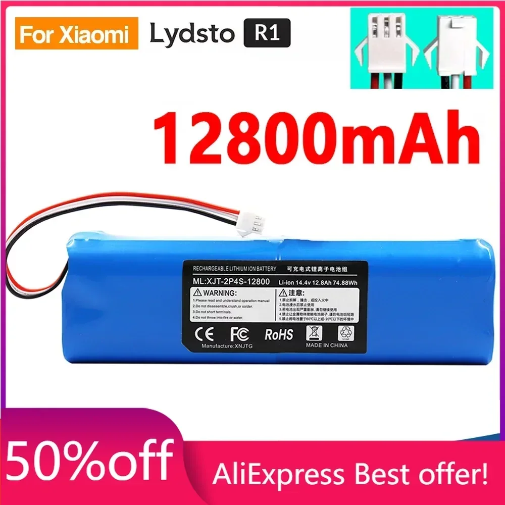 

2022 Upgrade for XiaoMi Lydsto R1 Rechargeable Li-ion Battery Robot Vacuum Cleaner R1 Battery Pack with Capacity 12800mAh