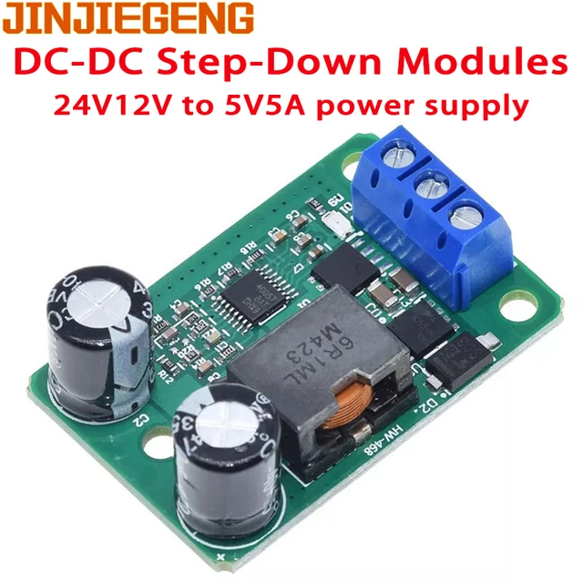 Convertitore buck, 12V/24V a 5V 5A DC-DC Convertitore buck step-down Modulo di alimentazione per schermo LED per auto, telecamera monitor, ventola, pompa dell'acqua