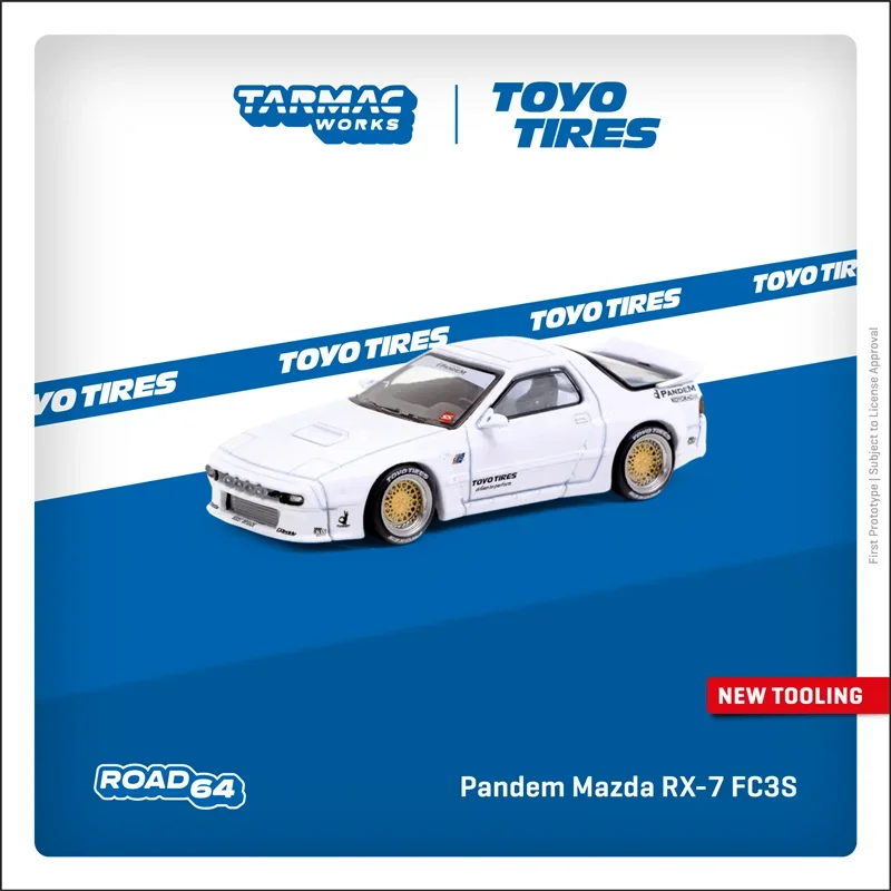 

Tarmac Works x toyotyre 1:64 Pandem Mazda RX-7 FC3S белая коллекция миниатюрных шин