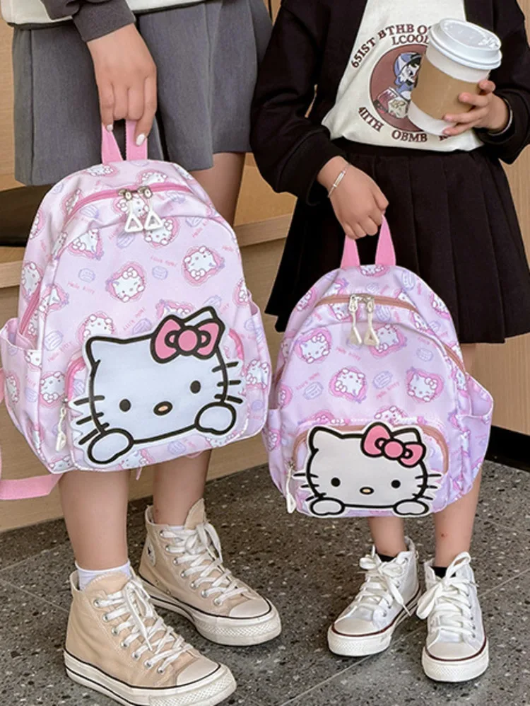 Sanrio-Mochila escolar de Hello Kitty para niños y niñas, morral de viaje...