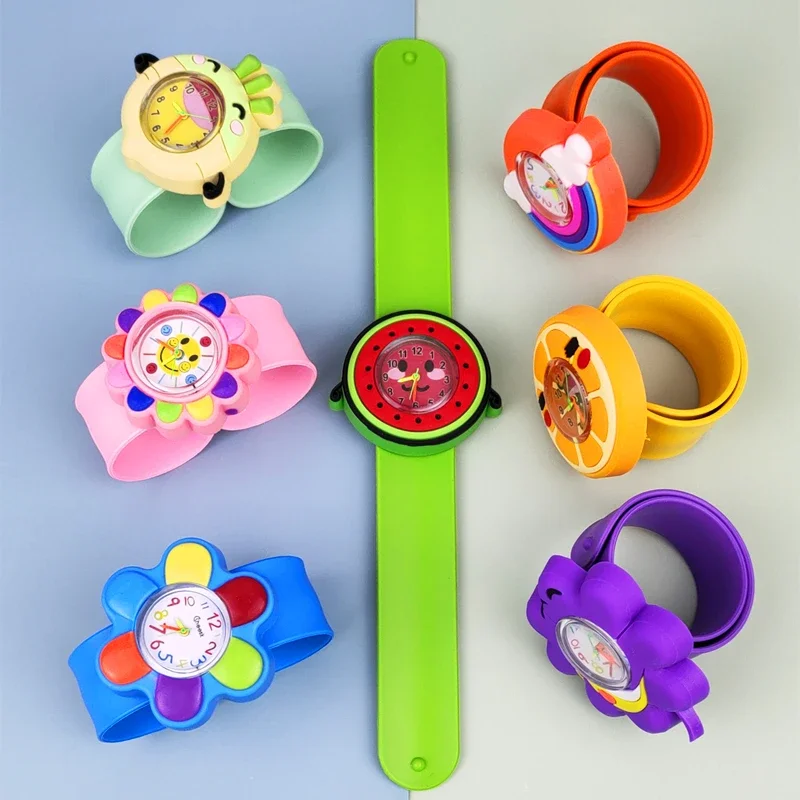 Cartoon Flowers Fruit Children Watches Baby Birthday Gift Kids Slap Wrist Watch Learn Time Toy Bracelet Clock 6