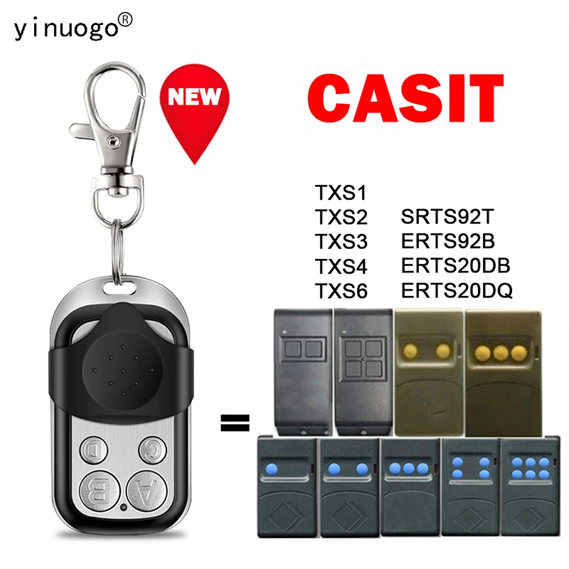 

CASIT TXS1 TXS2 SRTS92T TXS3 ERTS92B TXS4 ERTS20DB TXS6 ERTS20DQ Garage Door Opener Remote Control 433.92MHz Fixed Code