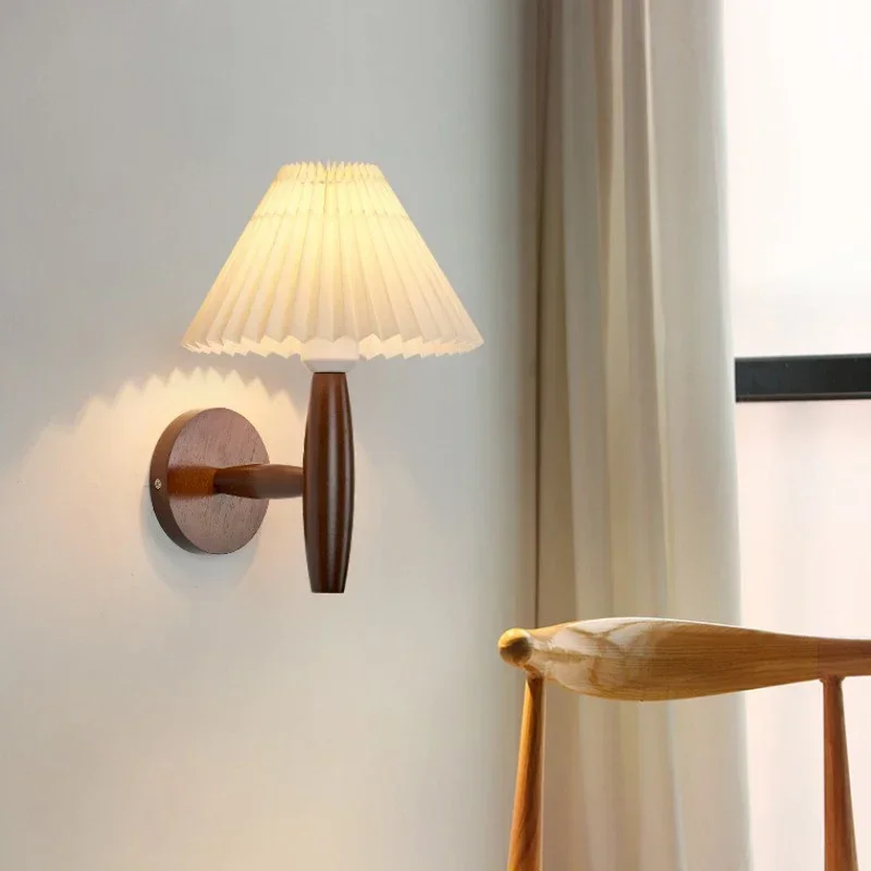 

Modern Minimalist LED Pleated Umbrella Wall Lamp Decor For Home Study Bedroom Bedside Vintage Sconces Mounted Lighting