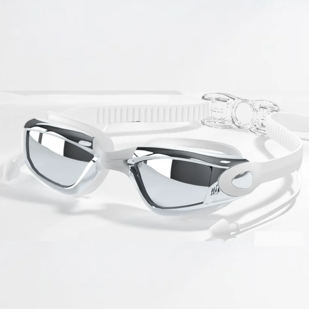 swimming goggles professional electroplating men and women all-in-one earplug anti-fog waterproof HD
