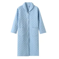 Automne hiver femmes chaud coton avec remplissage Robe dames peignoir femme à manches longues Robe de chambre Robes Simple maison vêtements 4