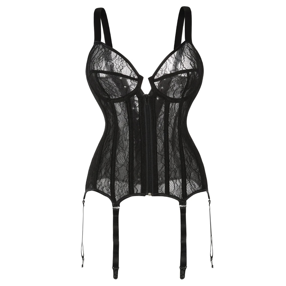 Black Corset Top waist corset corset bustier top lace corset See Through Corset Hollow Lace Bustier Top Victorian Gothic Push Up Bustier Plus Size Lingerie Sexy