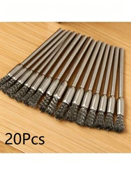 Premium Stainless Steel Wire Brush Set - Ideal for Precision Cleaning, Rust Removal, and Sanding (20pcs)