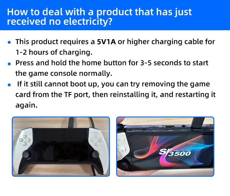 New SF3500 Handheld 5-inch IPS Large Screen Portable Game Console, Built-in 20000+games, Supports TV Output_voghion.com