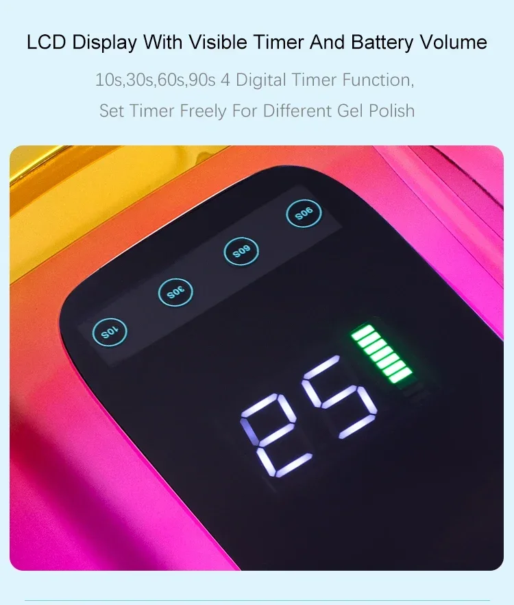 Professional wireless Skin Care Blue Light deep inside firm UV/Led Nail light lamp 96W drying gel evenly all finger 5