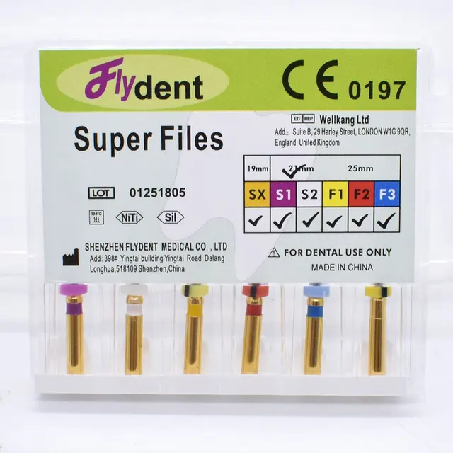 Micro Rifflers Riffler Files AZDENT 6pcs/Box Dental Endodontic NiTi Files Heat ...