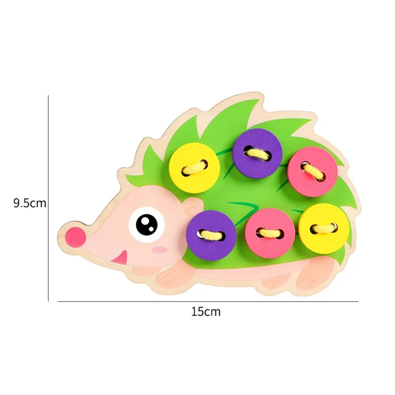 Wooden Montessori DIY Toy Wear Stitching Button Beads Lacing Threading Board Toys Puzzles for Girls Kids Early Learning Material 3