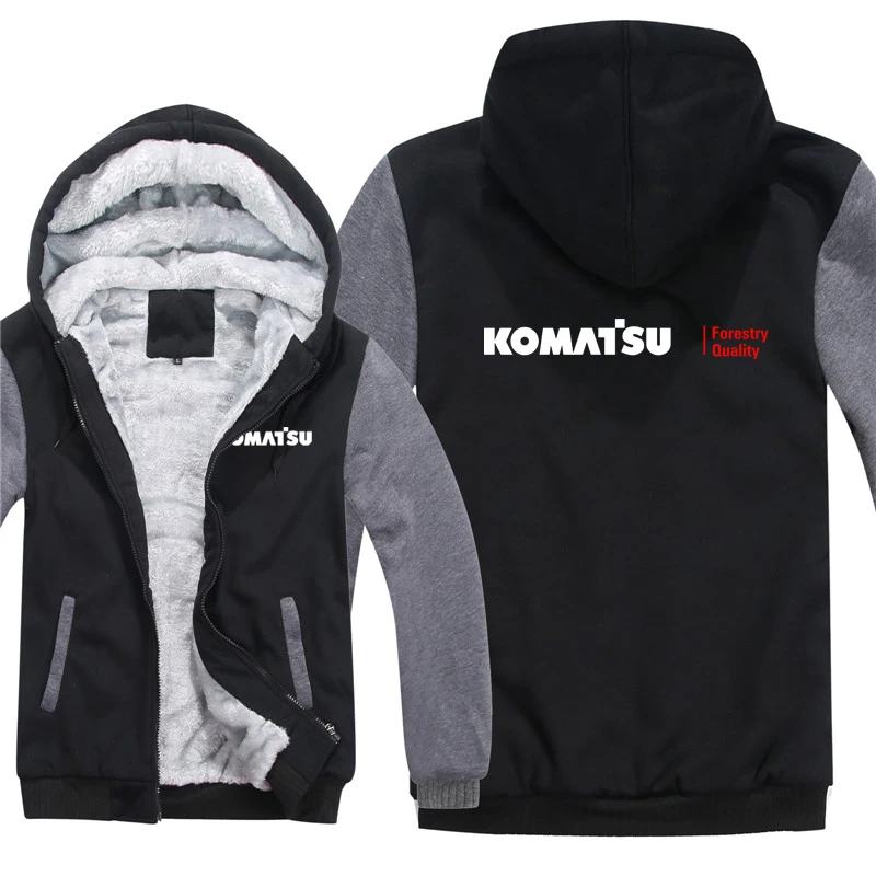 Komatsu Hoodies Men Coat Winter Warm Fleece Komatsu Sweatshirts Jacket 4