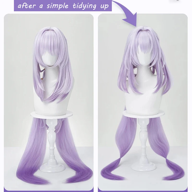 New Castorice Cosplay Synthetic Wig Halloween Christmas Role Playing Party Comic Exhibition Game Honkai Star Rail Long Ponytails