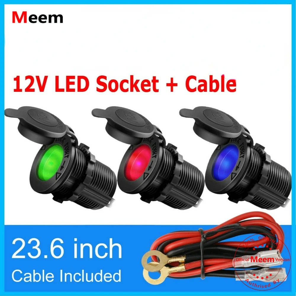 

12V Waterproof Car Motorcycle Boat Cigarette Lighter Socket Power Plug Outlet