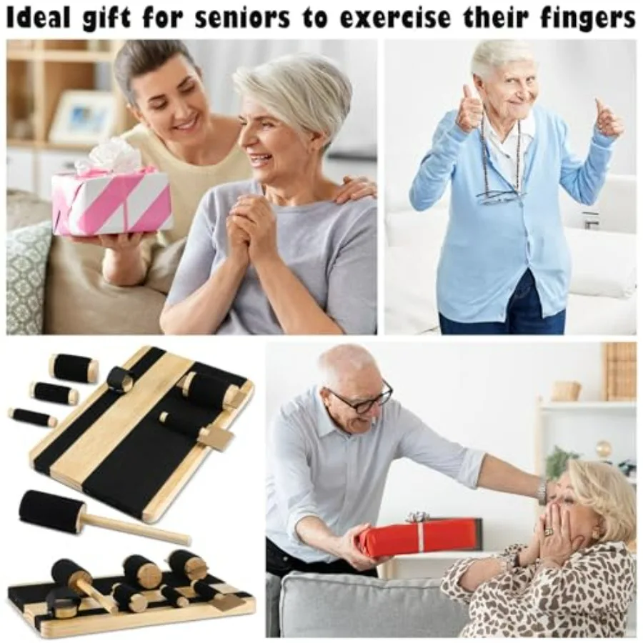 Hand Exercise Board with Hook and Loop Fasteners Hand Therapy Tool Equipment 14'' x 9'' Hook and Loop Exercise Board Solid Wood