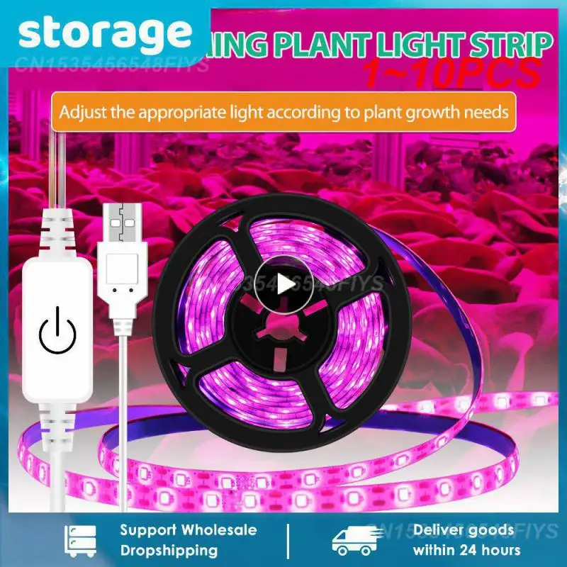 

1~10PCS 5V USB LED Grow Light Full Spectrum 1-5m Plant Light Grow LED Strip Phyto Lamp for Vegetable Flower Seedling Grow Tent